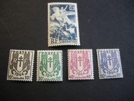 1945, FRANCE, Mi 643/ 674-677, WAPPEN, POSTFRISCH FALZ/*