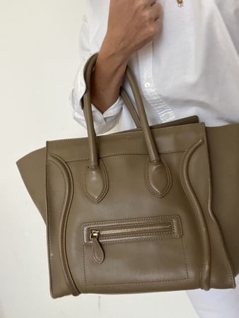 Céline Luggage Mini Bag taupe/greige