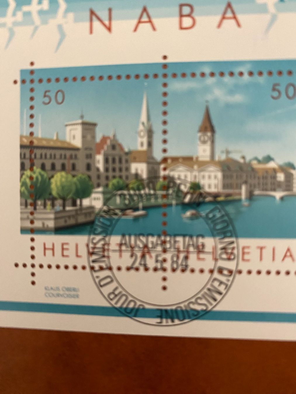 Tutti i francobolli: NABA Züri 84 Briefmarken .postfrisch+gestenpelte – Usato da matten b. interlaken venduto da jfran17 1