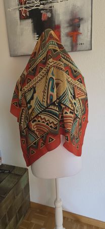 Vintage Seidentuch, rot gemustert – Top Zustand!