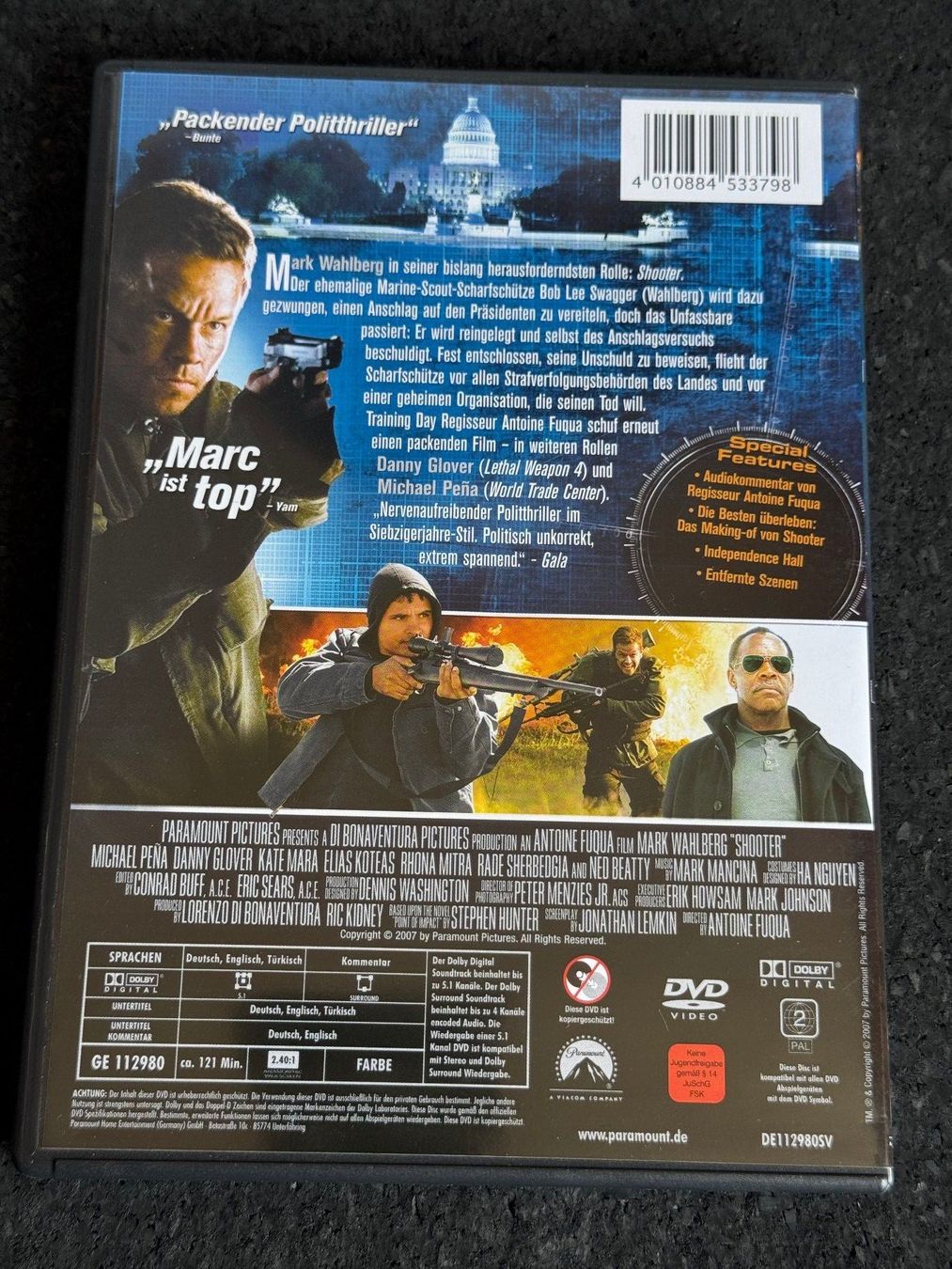 Tous les DVDs: SHOOTER DVD DE/EN/TK Mark Wahlberg – D'occasion à Fribourg par tschjoly 1