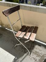 Klappstuhl Holz Metall Biergartenstuhl / Balkon Stuhl