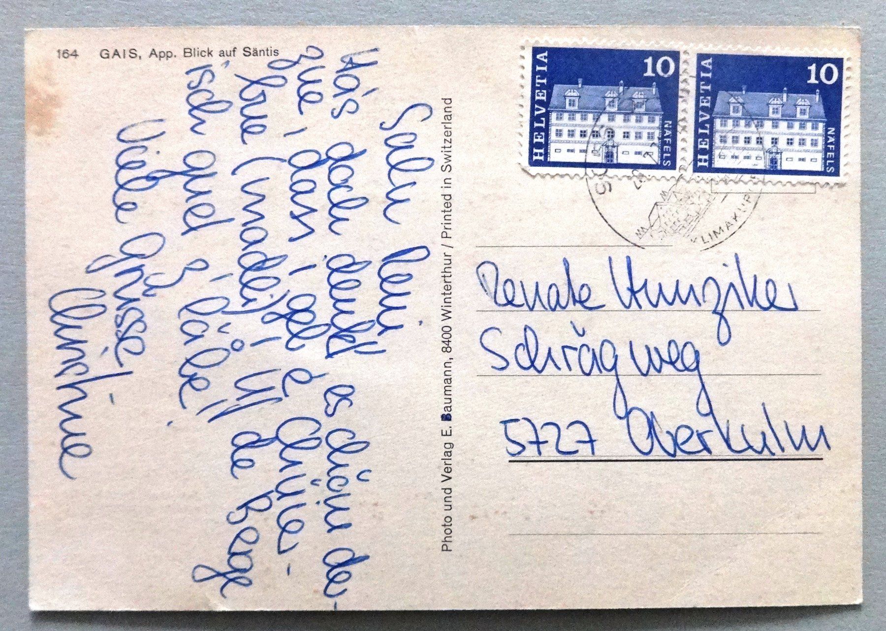 Cartoline postali: Gais, App., Blick auf Säntis – Difettoso da Fétigny venduto da Billy2miny 1