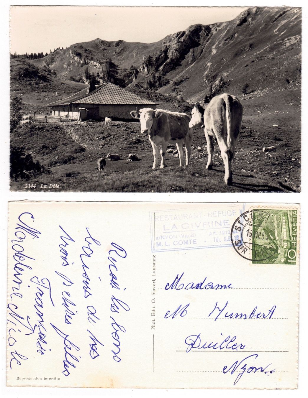 Cartoline postali: La Dôle – Usato da La Tour-de-Peilz venduto da amjust