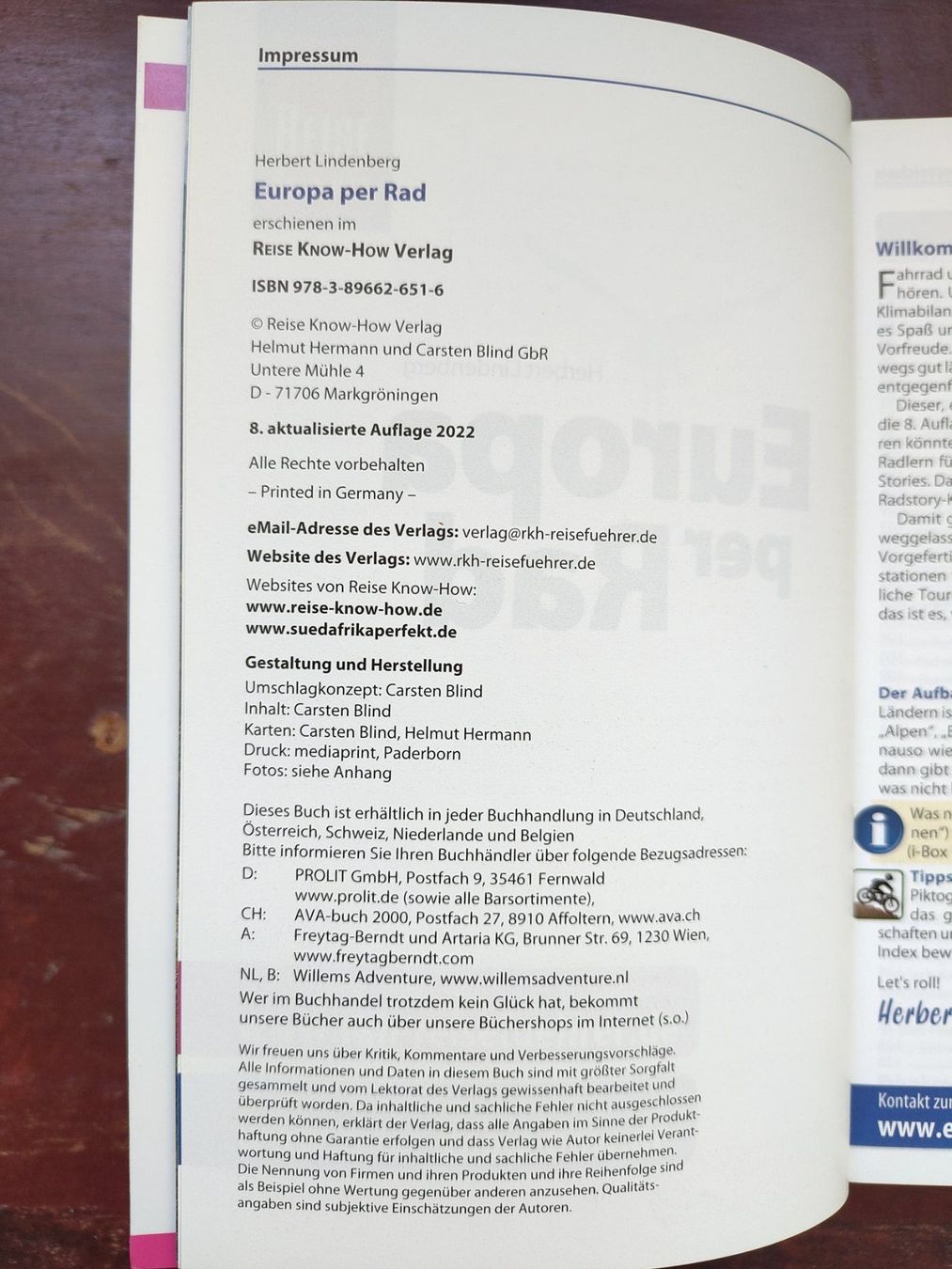 Libri: Europa per Rad von Herbert Lindenberg Reise Know-How – Nuovo e nell'imballaggio originale da Bern venduto da Cassiopeia-72 3