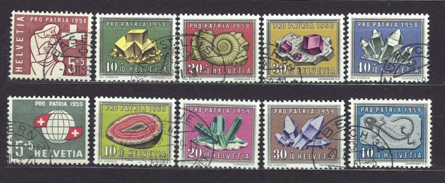 Tutti i francobolli: PP 2 Sätze1958 und 1959 gestempelt – Usato da Basel venduto da Pfefferschootte