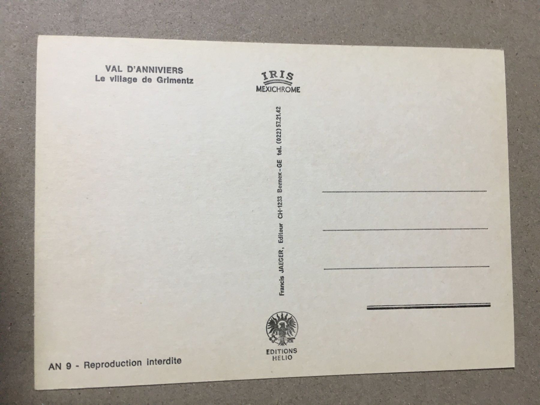 Cartoline postali: Grimentz Wallis Dorfpartie alte Edition – Usato da Küttigen venduto da Melisch1000 1