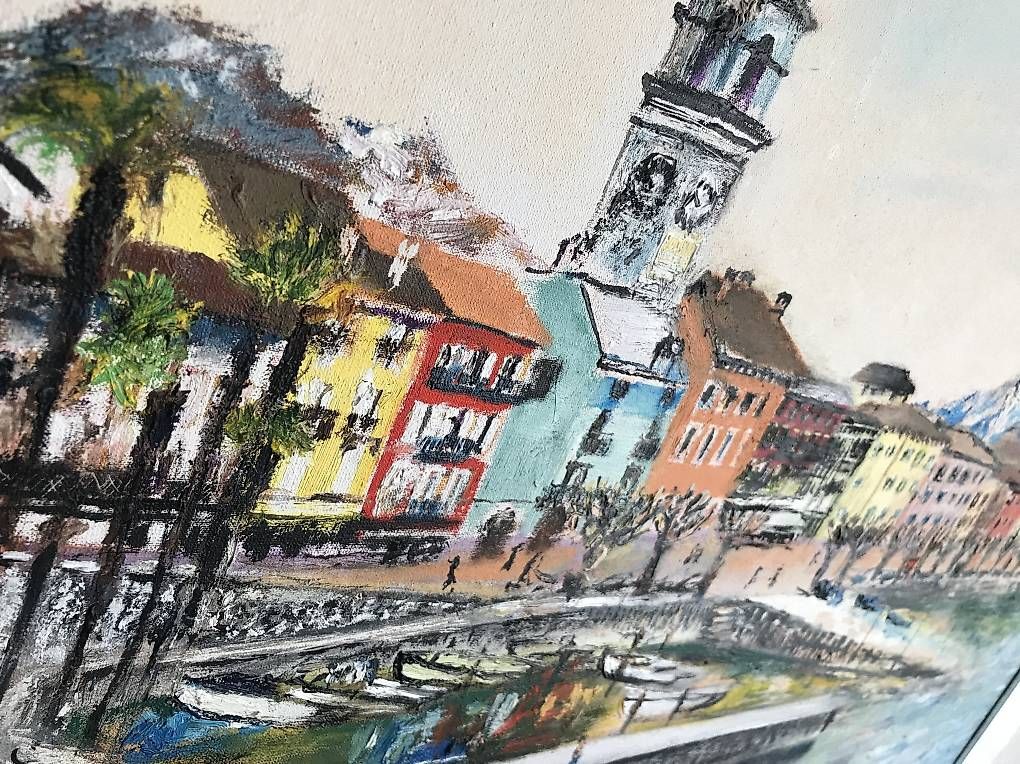 Dipinti: original Ölgemälde Willi Ingold "Ascona im Frühling" – Usato da Tuggen venduto da Dr.JamesBlond