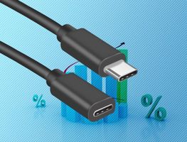 USB-C 3.2 gen2 Verlängerung Kabel  20Gbps 5A PD 100W 2meter