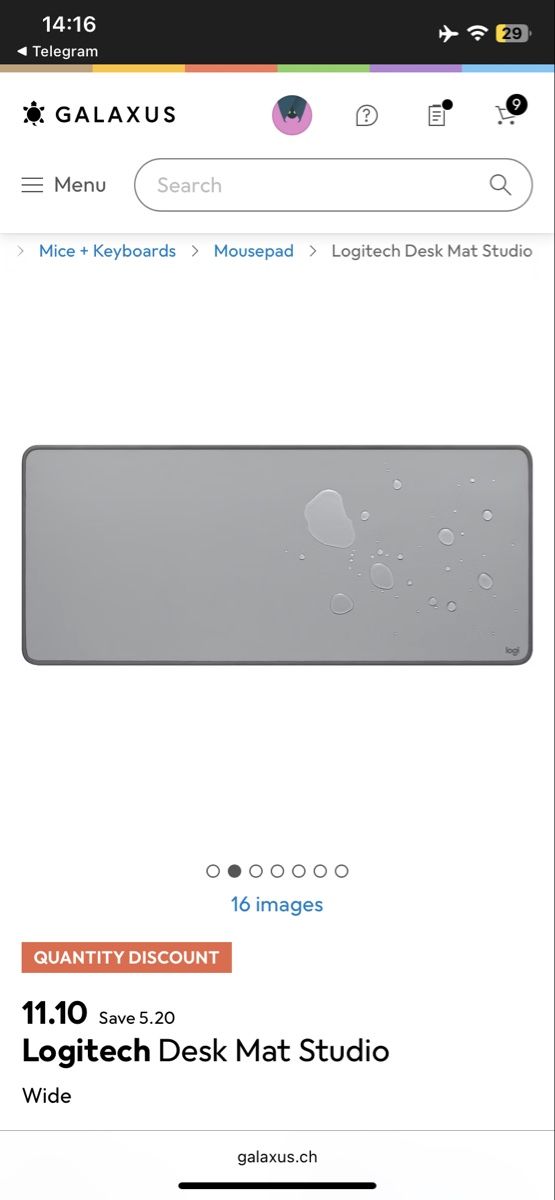 Logitech Tappetini per mouse: Logitech Desk Mat Studio Wide – Usato da Langenthal venduto da vik_v5ml 6