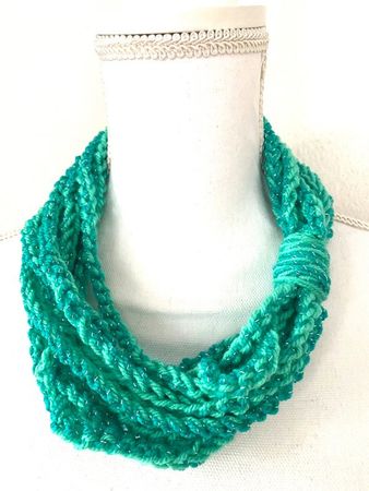 Choker-Halskette gehäkelte Halskette grün lurex