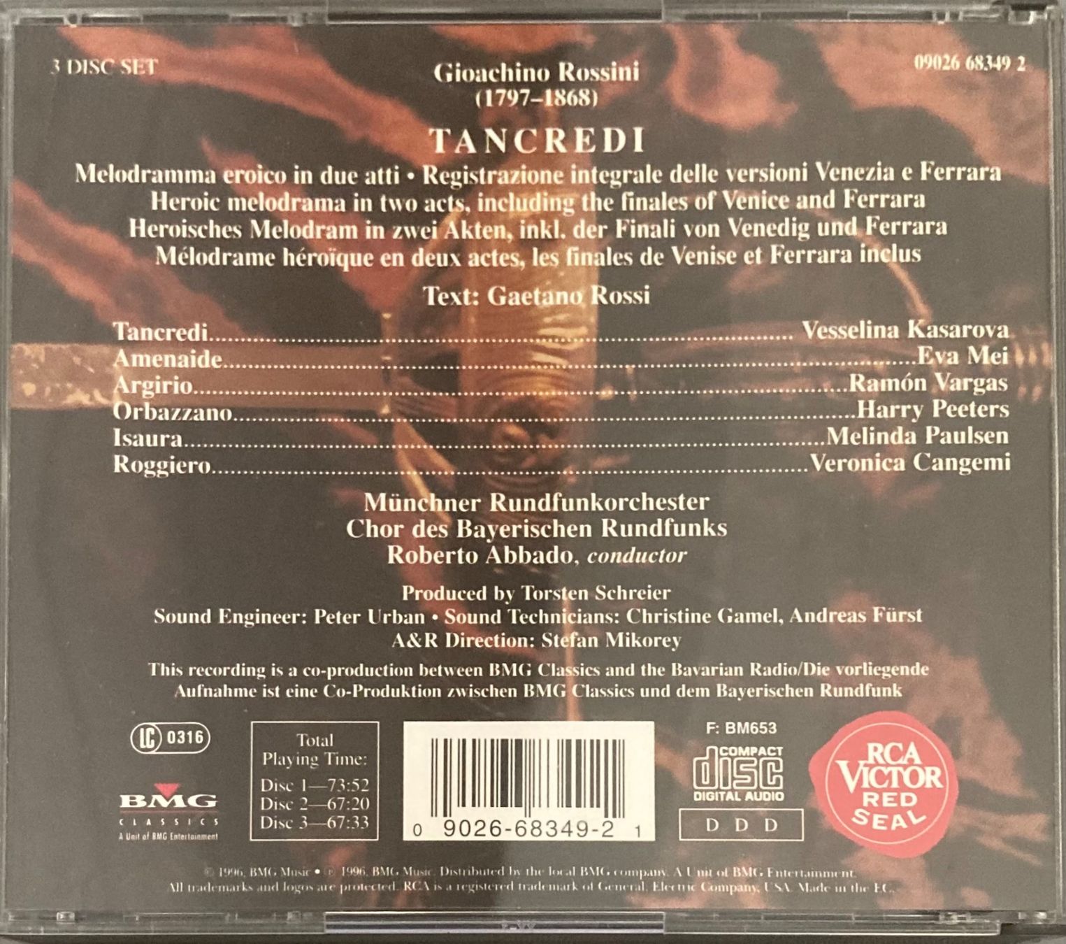 CDs: GIOACCHINO ROSSINI..... - TANCREDI – Gebraucht aus Poliez-Pittet von Newtown-Records 1