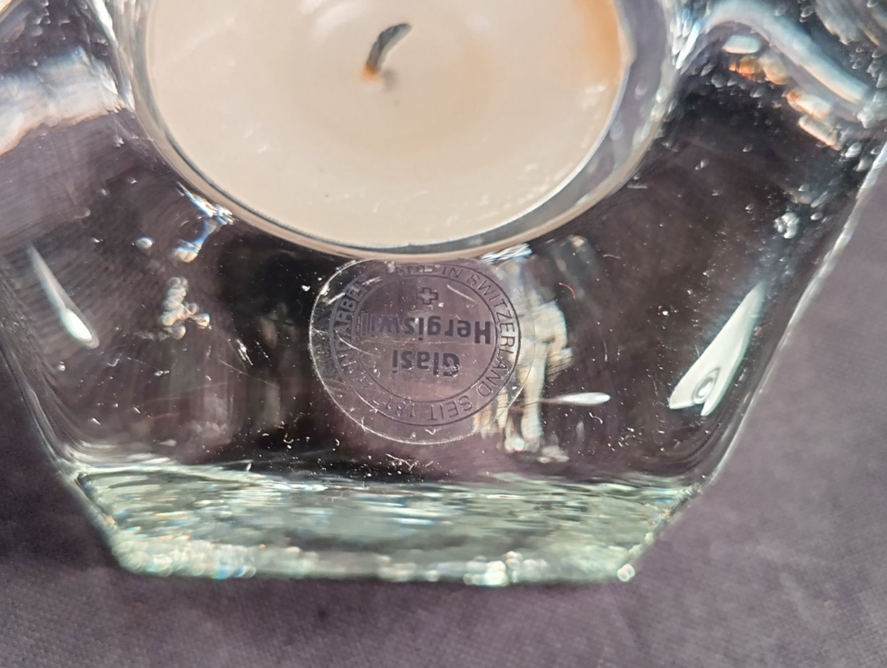 Glasi Hergiswil Kerzenständer: Hergiswiler Glas Teelicht in Form einer Mutter – Neu (gemäss Beschreibung) aus Bellach von JingleCherry 4
