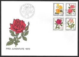 FDC Pro Juventute Serie 1972 J240-J243 Marken viel näher