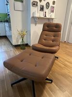 IKEA HAVBERG Drehsessel mit Fusshocker  Leder Braun 