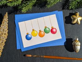 Original Aquarell Weihnachtskarte Handgemacht Kunstkarte