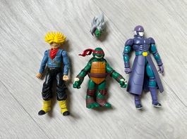 3 figurines articulées: Dragon Ball et Tortues Ninja