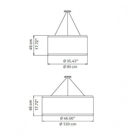 Luceplan Lampade: Luceplan D79/90c Silenzio 90cm Akustik Leuchte grey 152 – Nuovo (secondo la descrizione) da Kaiserstuhl AG venduto da gmt2 8