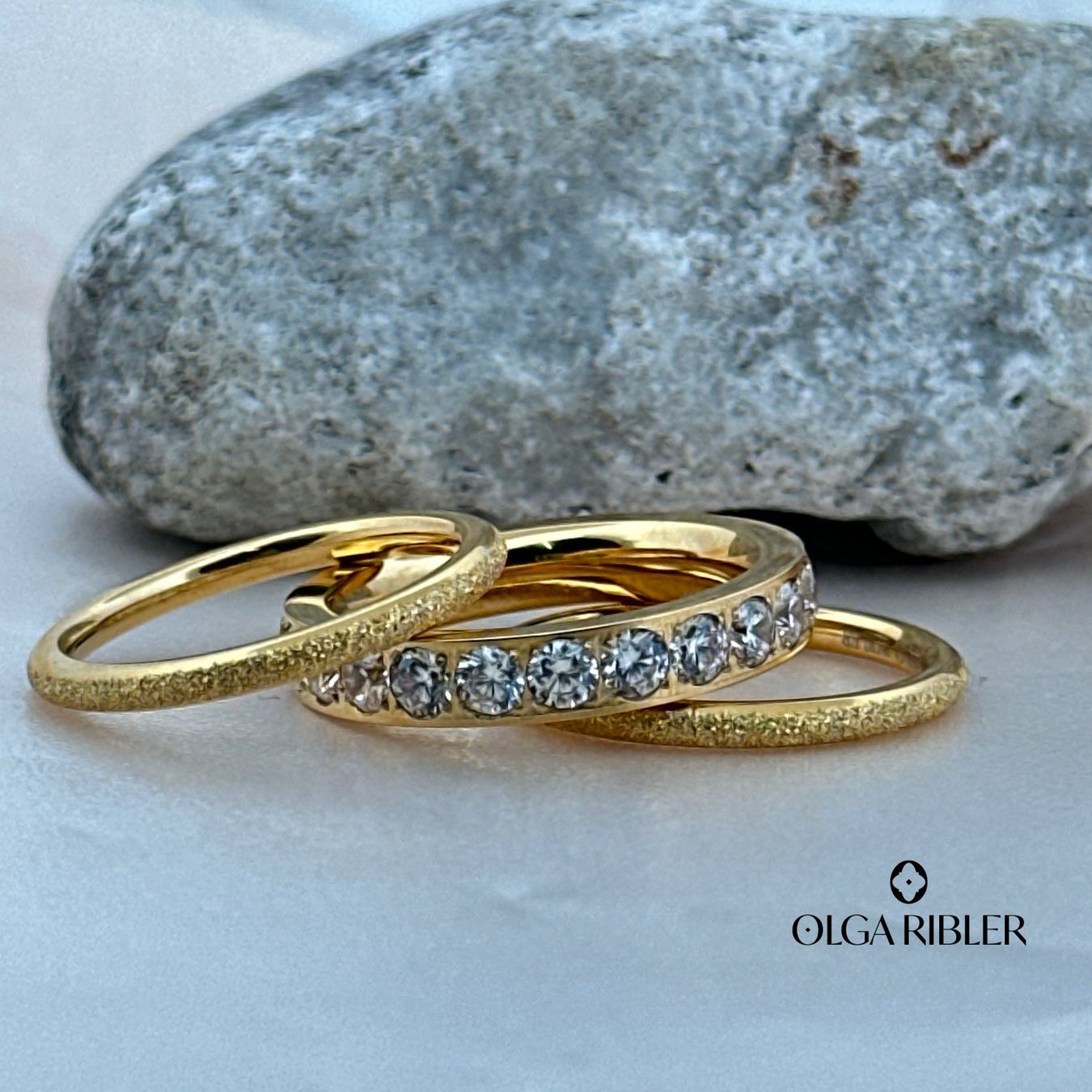 Olga Ribler Anelli: Edelstahl  Ring Set aus 3 Ringen Grösse 56 – Nuovo (secondo la descrizione) da Luzern venduto da Schmuckoutlet 5