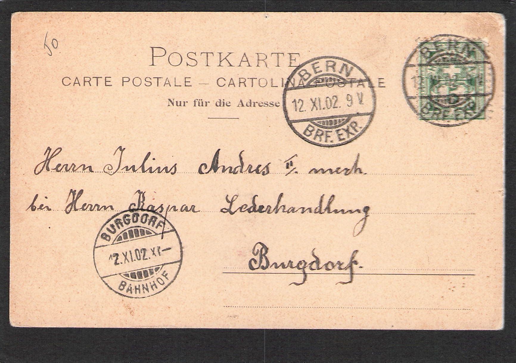 Cartoline postali: Litho , Gruss aus Bern , 1902 – Usato da Reichenburg venduto da Pipo-67 1