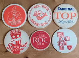 6 Bierdeckel Bier Brauerei Hess Steinhölzli Bern u. Cardinal