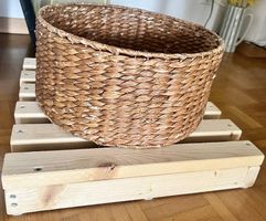 Korb Holzunterlage Pflanzentopf Topf Holzgitter