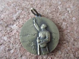 Ancienne Médaille Noël Sous Les Armes Suisse 1914 – Bronze, Thème Guerre, Par HUGUENIN