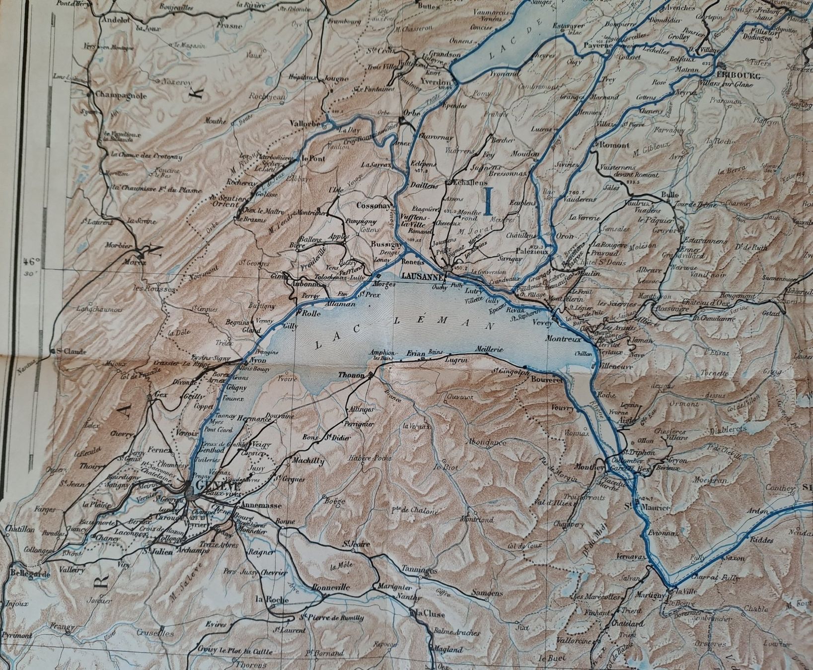 Landkarten & Atlanten: ANCIENNE CARTE TOPOGRAPHIQUE CHEMIN DE FER SUISSE 1908, – Gebraucht aus LAUSANNE von KWEW 4