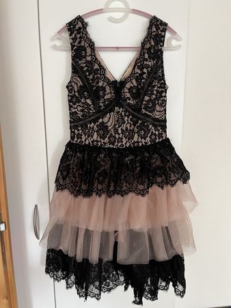 Abendkleid, Gr. M, Schwarz/Rosa, Neu mit Etikett!