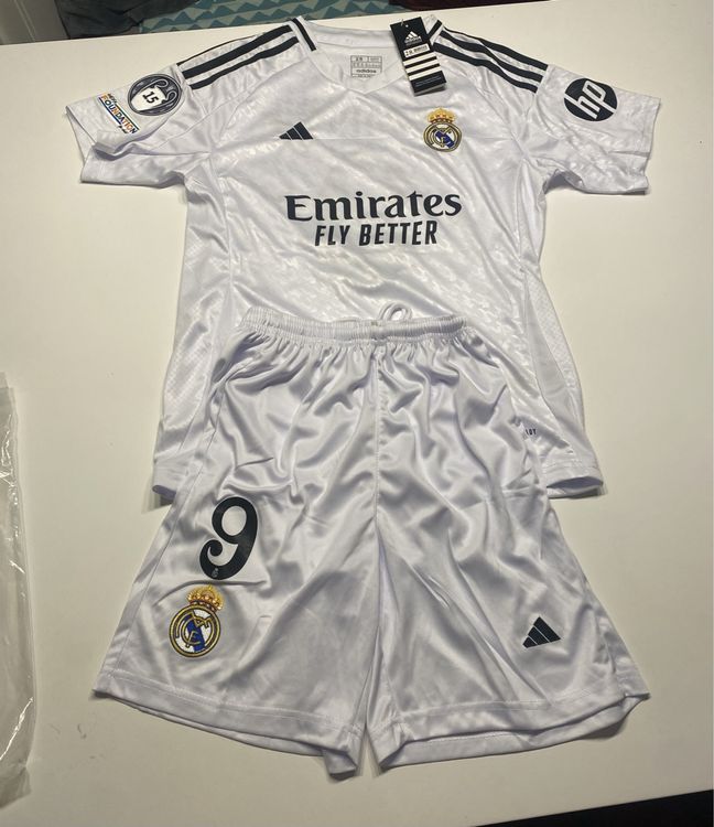 Fussballset Mbappé Real Madrid Grösse 164 weiss neu (Nuovo e nell