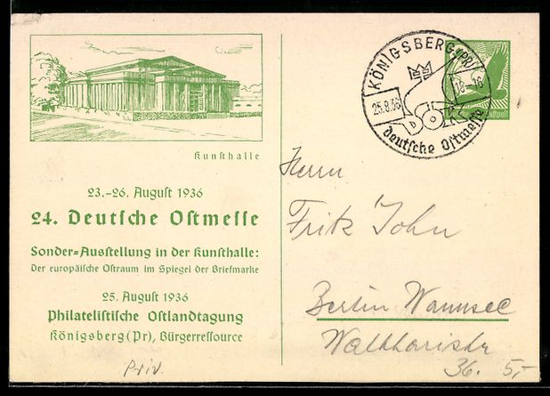 Cancelleria postale: Königsberg /Pr., 24. Deutsche Ostmesse  – Usato da Berlin venduto da bartko-reher