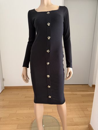Fashion Nova Kleid schwarz Gr. M Business eng langes Office