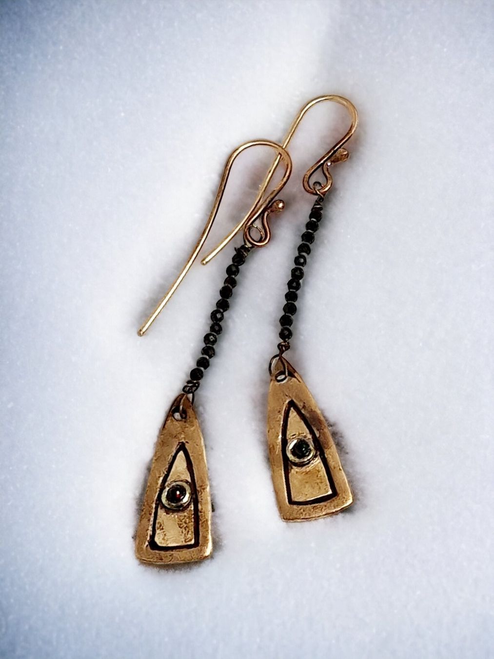 Boucles d'oreille: Ohrhänger. Bronze, schwarzer Opal & Turmalin – Neuf avec emballage d'origine à Aarau par Schmuckhoehle_MD 5
