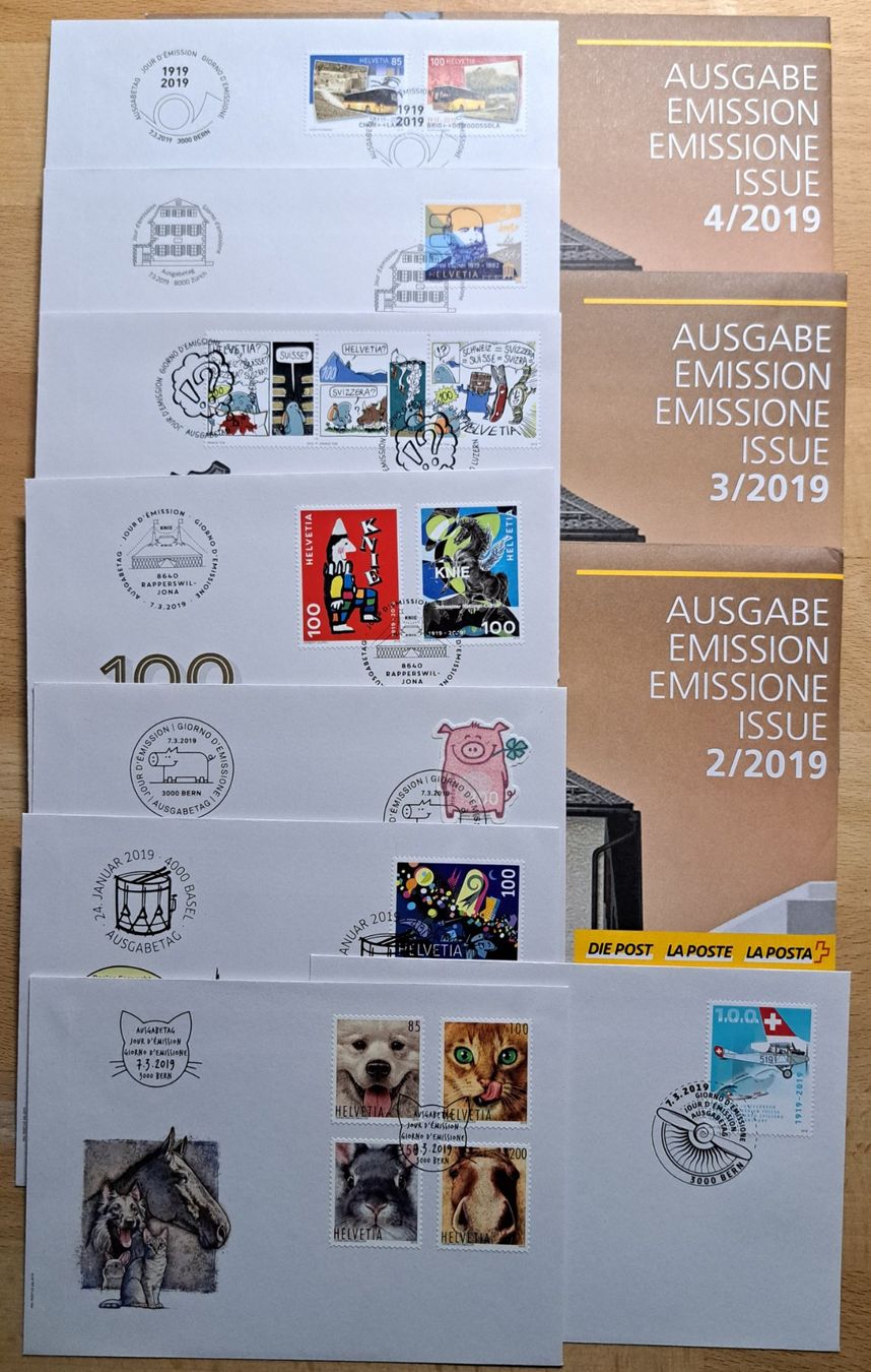 Alle Briefmarken: FDC Jahresausgabe 2019 – Neu (gemäss Beschreibung) aus Unterägeri von PhilatelieStudiger