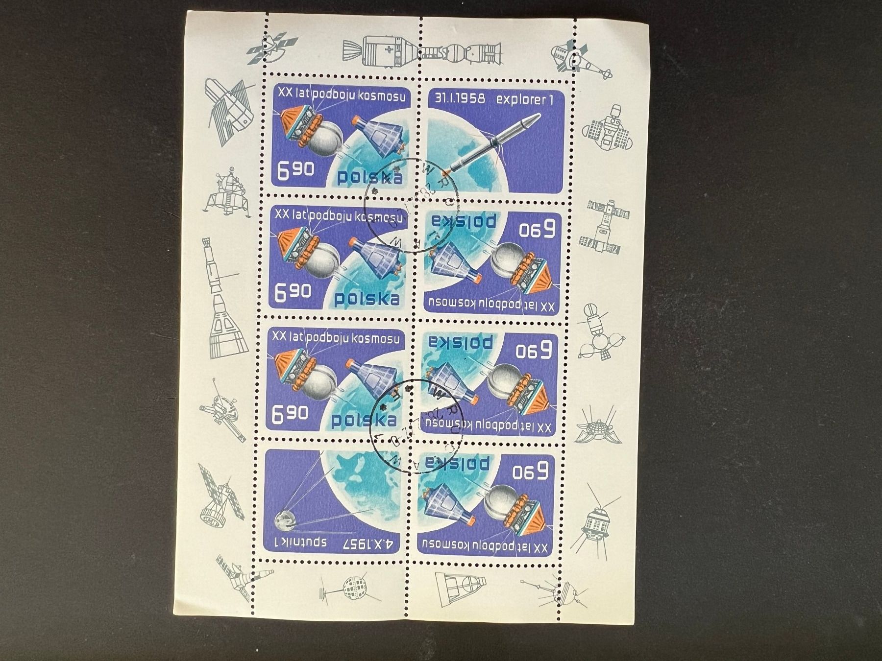 Alle Briefmarken: Poland First Soviet Sputnik in Space 1977 gest.(D645) – Gebraucht aus Hinwil von Sidi4