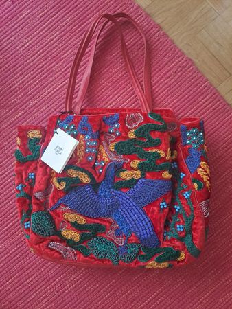 Elegante Samt Handtasche Jamin Puech Paris mit Staubtasche
