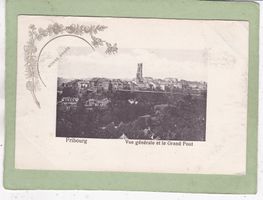 Fribourg le grand Pont Bonne Année 1910