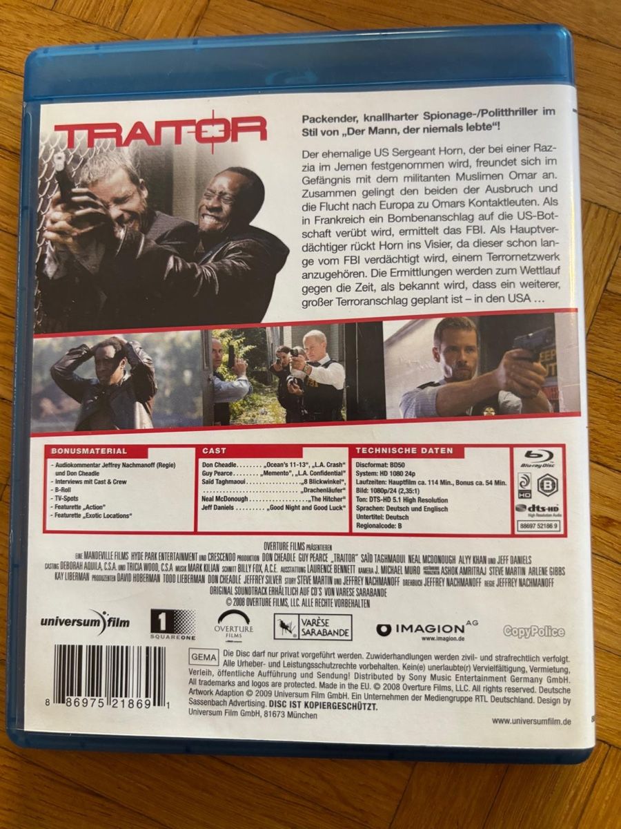 Tous les DVDs: Traitor – D'occasion à Brunnen par pel_vk7g 1