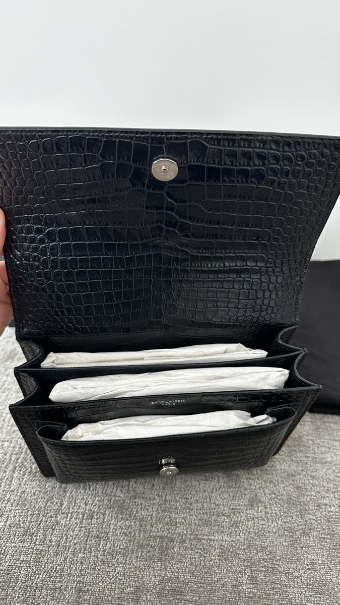 Saint Laurent Borse: YSL SUNSET MEDIUM IN CROCODILE-EMBOSSED LEDER – Nuovo (secondo la descrizione) da Birsfelden venduto da ant_ys8y 7