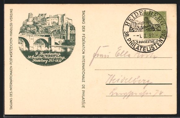 Entiers postaux: Ganzsache PP111C3 /01: Heidelberg, 9. Bu – D'occasion à Berlin par bartko-reher