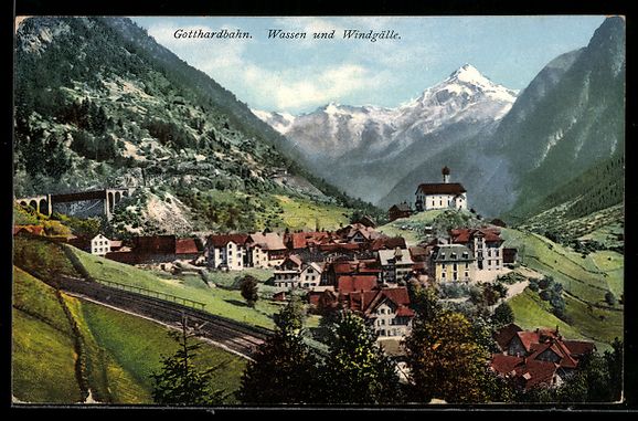 Cartes postales: AK Wassen, Windgälle und Gotthardbahn – D'occasion à Berlin par bartko-reher