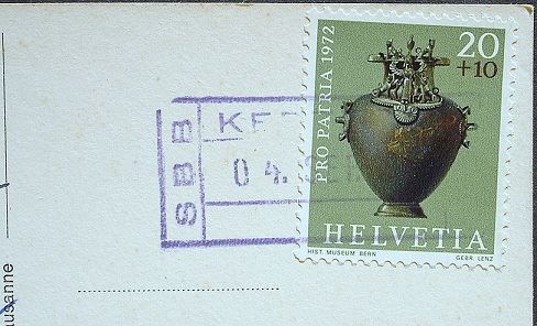 Cartoline postali: MURTEN Hauptstrasse - Auto, VW-Käfer - Stempel Bahn SBB – Usato da Jona venduto da philajona 1
