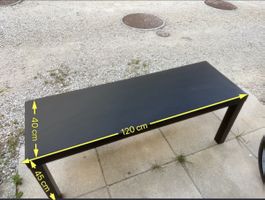 Table basse noire moderne 120x40cm