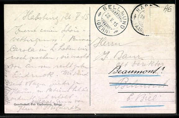 Cartoline postali: Brugg, Vindonissa, Römisches Amphitheat – Usato da Berlin venduto da bartko-reher 1