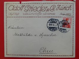1914: llustrierter FIRMENBRIEF: GRIEDER & Cie ZÜRICH mit 120