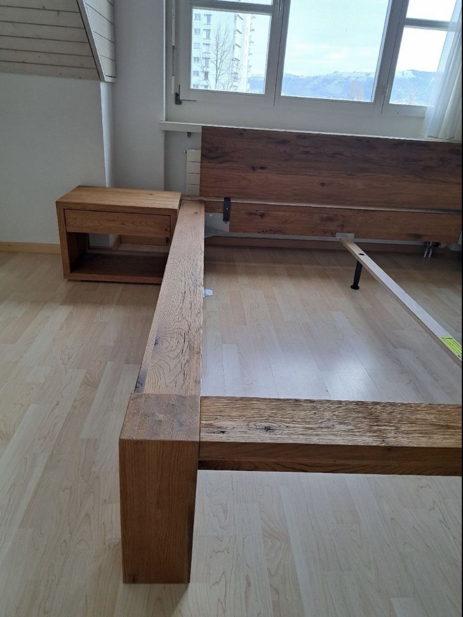 Letti: Massiven Eichenholzbett 180x200 + 2 Lattenroste – Usato da Zürich venduto da mar_m5p8 3