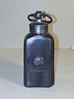 Antike Zinnflasche mit Applikation, Rarität (no498)