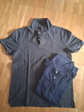 Zwei Herren Polo Shirts AJZ dunkelgrau blau gebraucht