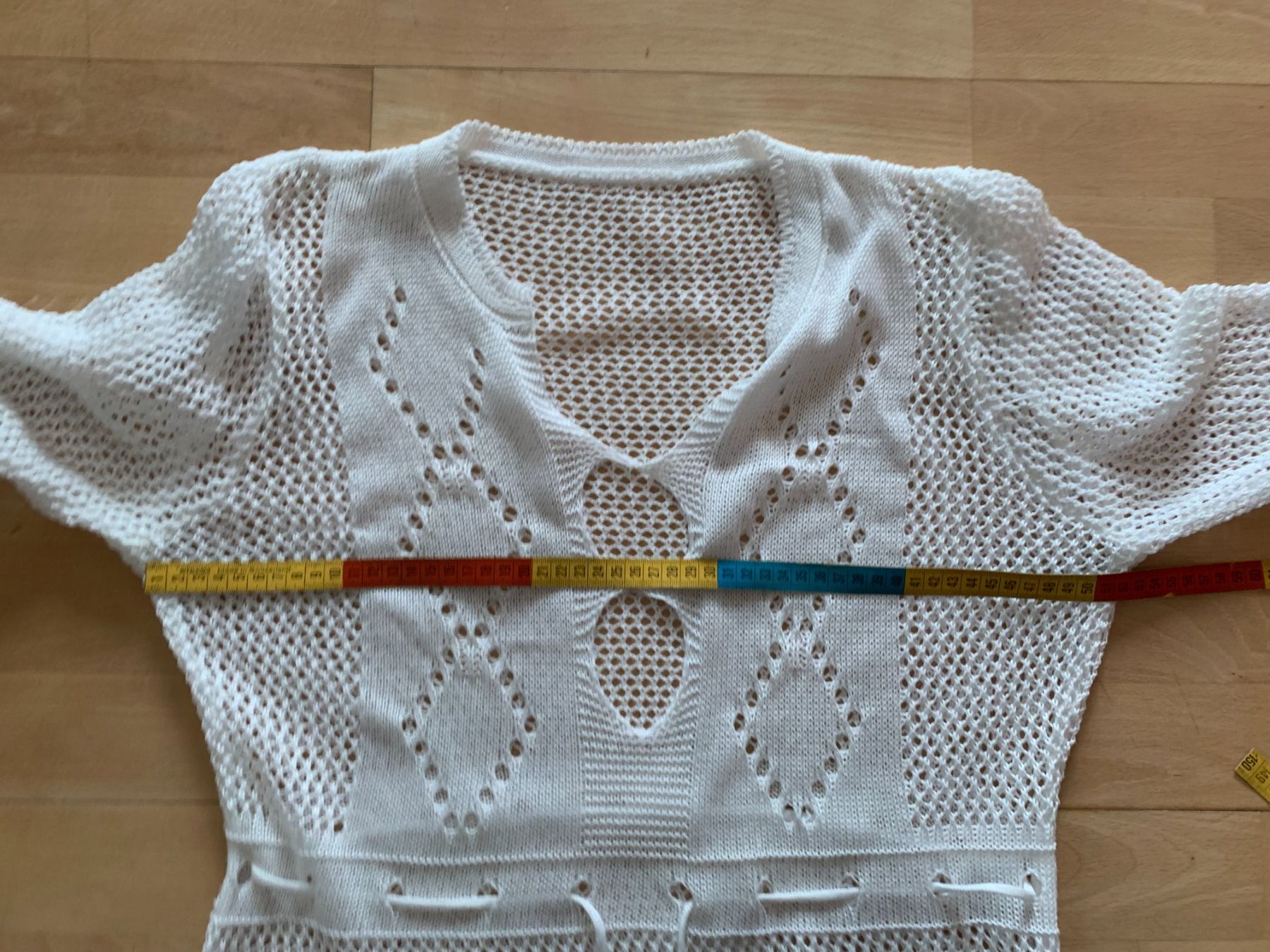 Vestiti: Damen Strickkleid, in Einheitsgrösse, Weiss, transparent – Nuovo (secondo la descrizione) da Worb venduto da farben20zauber 3