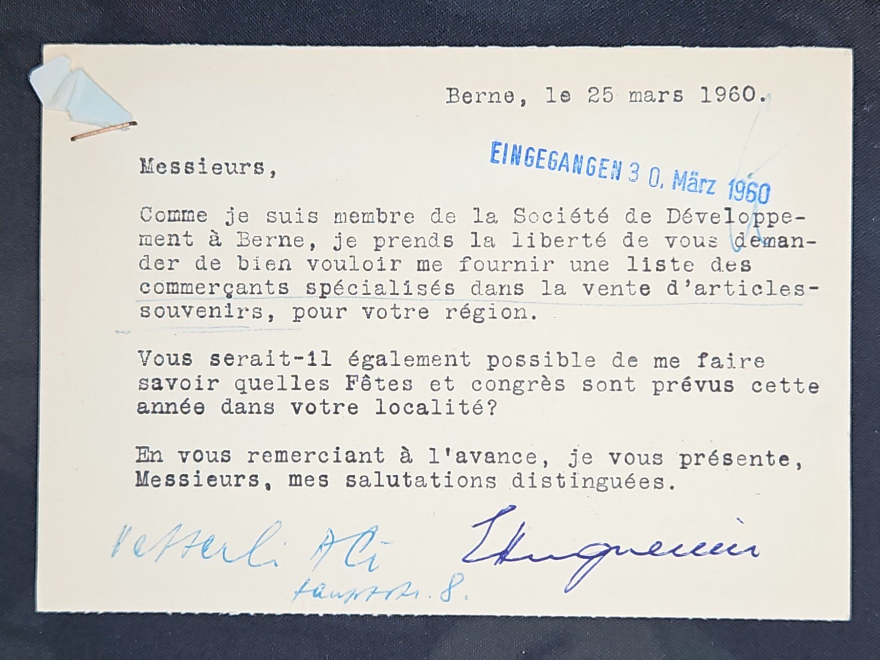 Tutti i francobolli: CL23 Carte Postale + Timbre Suisse 1960 – Usato da Cousset venduto da Patrick_Collections 1